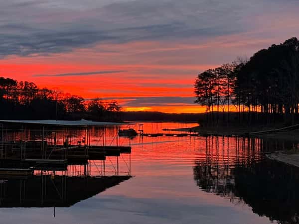 sunset on lake