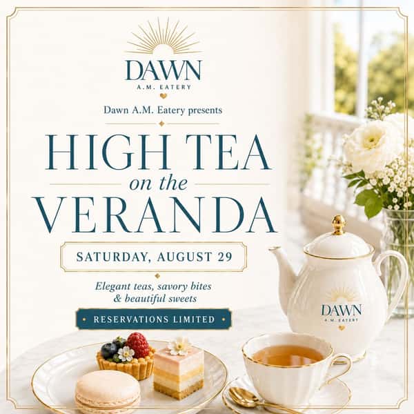 High Tea on the Veranda returns Saturday, August 29. 🫖
Join us for an elegant afternoon of carefully selected teas, savory bites, beautiful sweets, and a little veranda luxury.
Reservations are limited. Save your seat early. Link in bio.
#HighTeaChicago #DawnAMEatery #ChicagoEvents #HydeParkChicago
