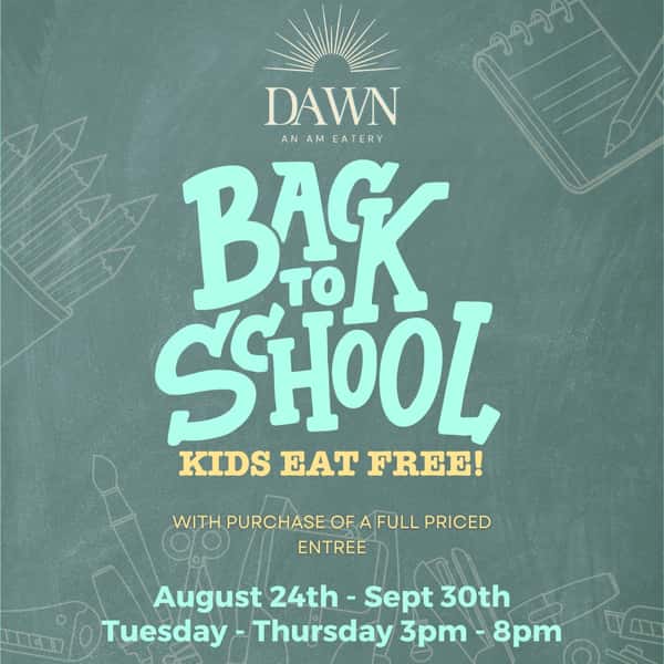 New backpacks 🎒, fresh sneakers 👟, sharpened pencils ✏️…and one less meal for you to worry about. ✅
Kids eat free at Dawn, so bring the family and let us handle the food.
You’ve done enough already.
Ask your server for promotion details.
#BackToSchool #KidsEatFree #DawnAMEatery #ChicagoParents #FamilyBrunch