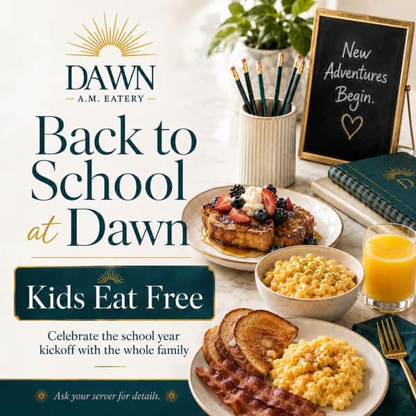 Parents, consider this one item officially crossed off your back-to-school list.
Bring the family to Dawn, where the kids eat free and you can enjoy a meal that you didn’t have to cook, pack, or clean up after.
That sounds like a win to us. 3pm - 8pm Tuesdays-Thursdays through September. Terms and conditions apply.☀️
#KidsEatFree #DawnAMEatery #ParentLife #ChicagoBrunch #HydeParkEats