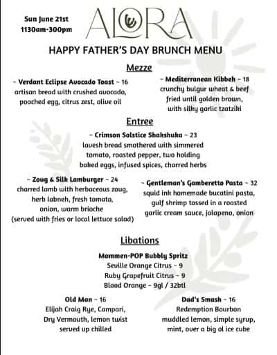 fathers day brunch in san ramon at alora