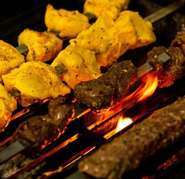 kabobs on the grill