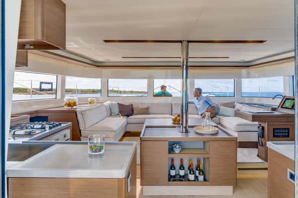Interior seating in Buena Vida Charter Boat