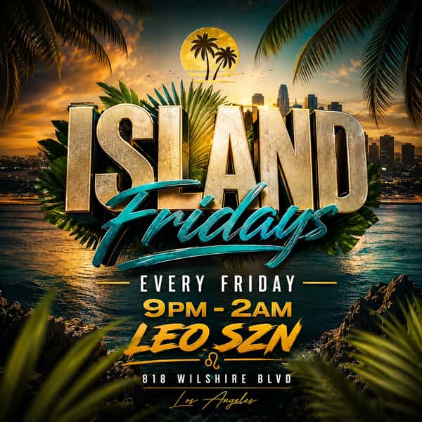 ♌️🔥 CELEBRATE LEO SZN AT ISLAND FRIDAYS! 🔥♌️
LAST CALL FOR ALL LEOS TIME TO CELEBRATE
Leo’s, it’s YOUR SEASON! 🦁👑 Come celebrate your birthday with us at Island Fridays 🌴🥂
🎟️ FREE B4 11PM W/ RSVP!
🍾 $250 DON JULIO REPOSADO BOTTLES — PRESALE ONLY!
🥂 $50 Champagne Bottles
🎂 Birthday Sections Available
🍽️ Caribbean Food & Comfort Food available for purchase
🎶 Top 40 • Hip-Hop • R&B • Dancehall • Afrobeats • Soca
📍 Prospect Park DTLA
818 Wilshire Blvd
⏰ Every Friday | 9PM–2AM
Grab your crew, get your bottles & come celebrate LEO SZN the right way! 🦁🍾🔥
DM TO RSVP, BOOK YOUR BIRTHDAY SECTION & LOCK IN YOUR $250 DON JULIO REPO PRESALE BOTTLE!
#IslandFridays #LeoSZN #LeoSeason #ProspectParkDTLA