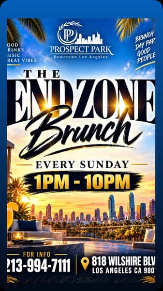 END ZONE BRUNCH 🏈
Virgo Season Finale!!! Calling All Virgos!
“WE ALL WE GOT”
Refereed By: @kwonder1 @tiffsta_graham @besitosmama143
Doors Open @ 1pm
Every Sunday!
Games will be on all Screens! 📺
Including the Sunday Night Featured Game!
Come dressed in your Jersey or Photoshoot Fresh!
Full Menu will be served
Oxtail, Eggrolls, Shrimp and Grits, Chicken and Waffles 🧇 🍤
Bottomless Mimosas and Drink Specials!🍾🥂
The Cities Hottest Dj’s and most beautiful People LA has to offer!
For Large Groups and Info 213-994-7111
818 Wilshire Blvd
Los Angeles CA 90017
#football #sundayvibes #sundayfunday #mimosa dayparty