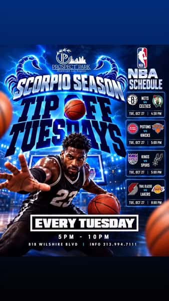 🏀🔥 TIP-OFF TUESDAYS ARE HERE!
NBA season is BACK and we’re bringing the game-day vibes to Downtown LA! 🏆🍻
📅 October 27th
⏰ 5PM Until
📍 Prospect Park DTLA | 818 Wilshire Blvd
🏀 NBA GAMES ON ALL SCREENS!
Good drinks, good food & nothing but basketball vibes! 🔥
#TipOffTuesdays #ProspectParkDTLA #NBASeason #NBAWatchParty #DowntownLA