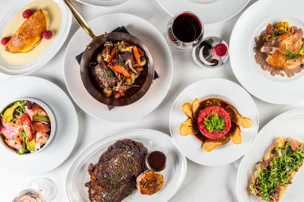 Various entrees on a table