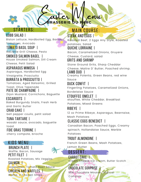 Easter Menu