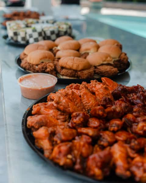 catering trays on counter