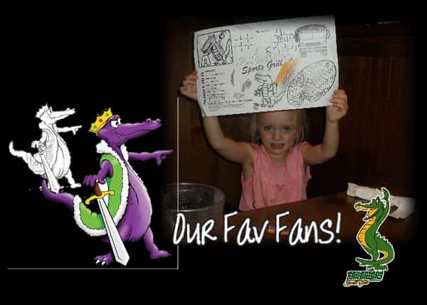 girl with coloring paper "Our Fav Fans"