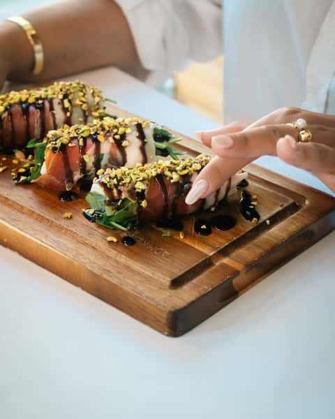 wrapped arugula rolls
