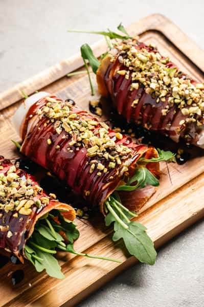 wrapped arugula rolls