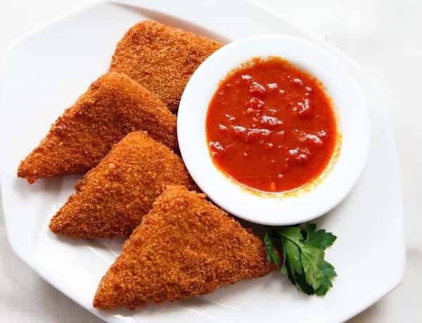 Mozzarella Triangles (4) Dinner Menu Pat's Italian Restaurant