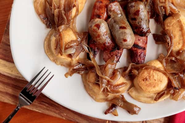 Pierogi and Sausage Platter