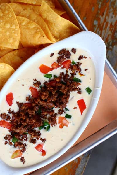 Green Chile Queso and Chips (Online)