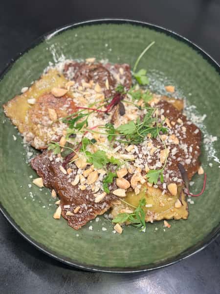 Arugula & Goat Cheese Black Garlic Ravioli