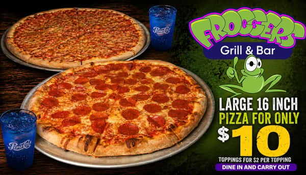 Large Cheese Pizza for $10, $2 per Topping