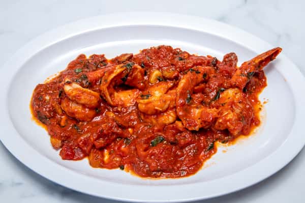 Shrimp Marinara Over Linguini