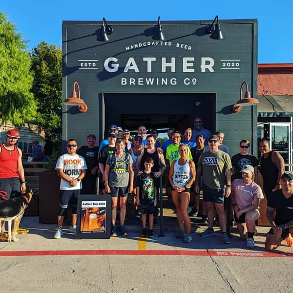Run Club members in front of Gather