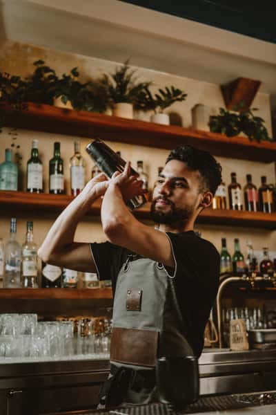 bartender shaking drink