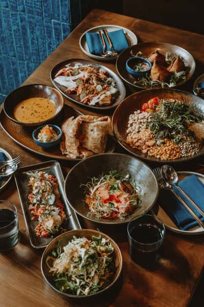 dishes on a table