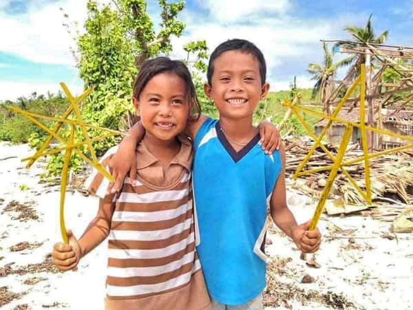 two children hugging