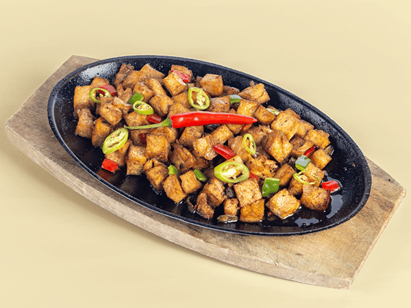 Tofu Sisig (Deep Fried Tofu with Special Sauce, Onions and Bell Pepper)