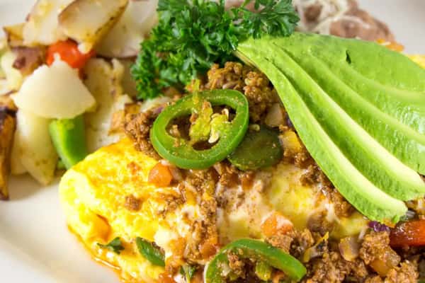 Spicy Ground Beef Omelet
