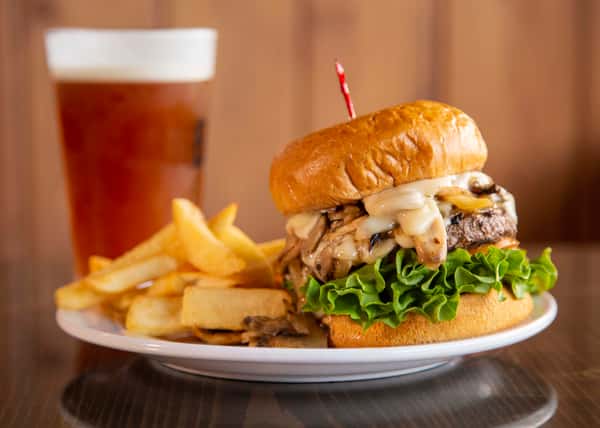 Mushroom onion burger