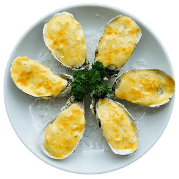 Char-grilled Oysters with Cheese