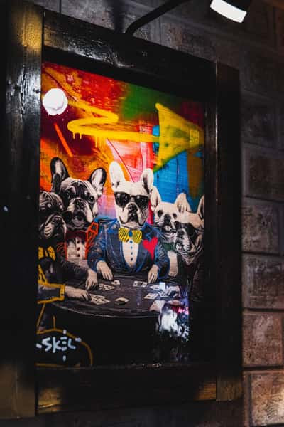 Dogs playing poker