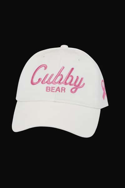 Adjustable Hat White/Pink Letters