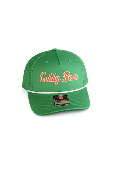 St. Pat's Green Rope Hat with Orange Script