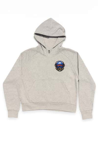 Hoodie Ladies Grey Bear Face