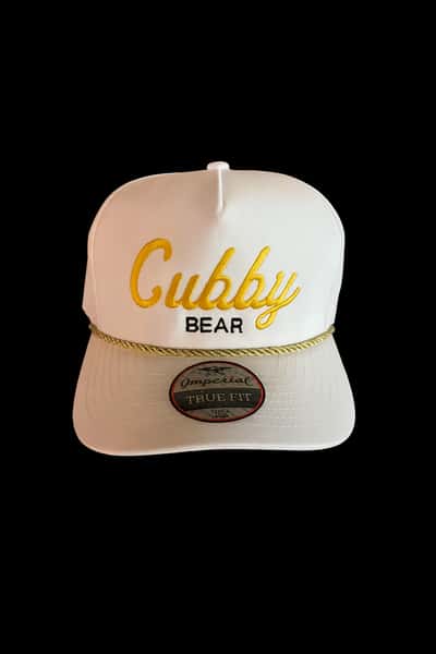 Mich Rope Hat White w Gold Letters