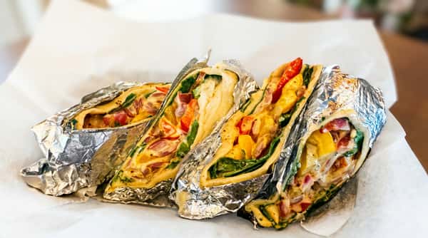 Grilled chicken wraps with fresh vegetables at DSquared in St. Louis