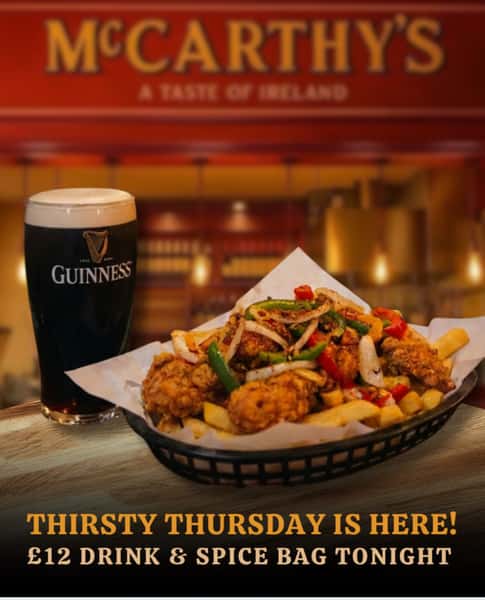 Thirsty Thursday £12 drink and choice of #spicebag #earlsfield #wandsworth #tooting #balham @bwmarkettooting