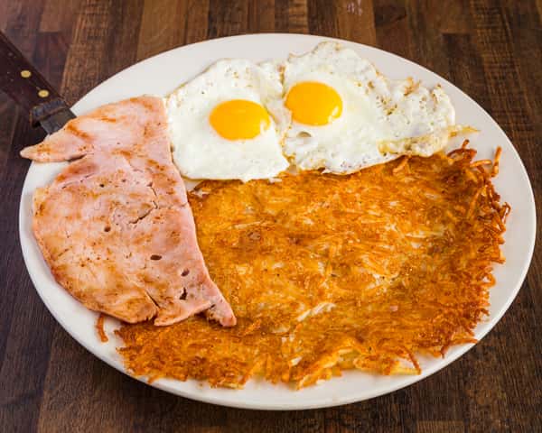 2 Eggs with Your Choice of Ham, Bacon or Sausage