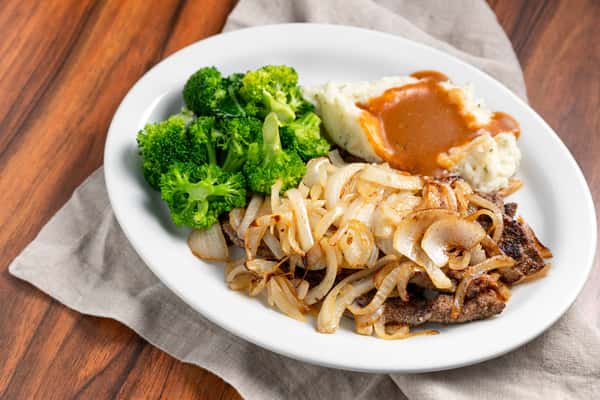 Grilled Beef Liver & Onions