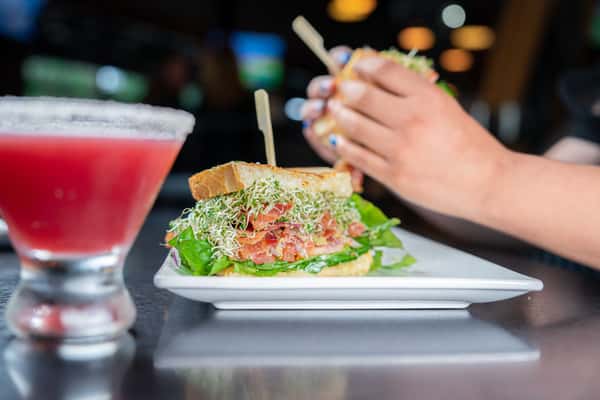 BLT Sandwich with cocktail