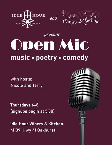 Open Mic Night every Thursday evening at Queen's Inn by the River!