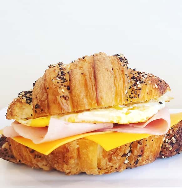 Ham and Egg Breakfast Croissant Sandwich