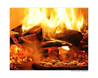 inside the wood fired oven
