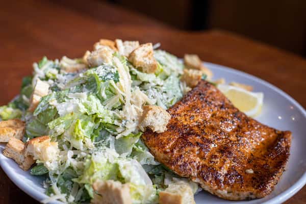 blackened salmon caesar salad