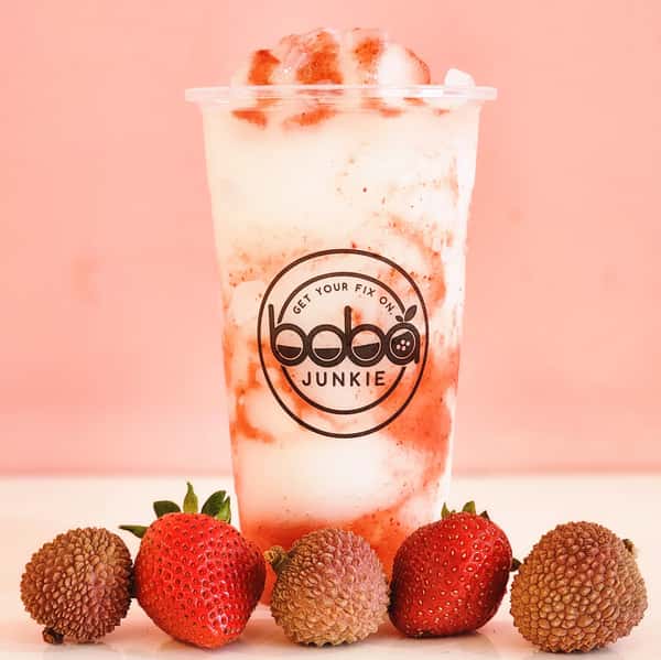 Lychee Strawberry Swirl Smoothie