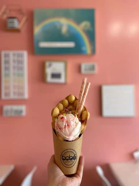 Egg Waffle with Ice Cream
