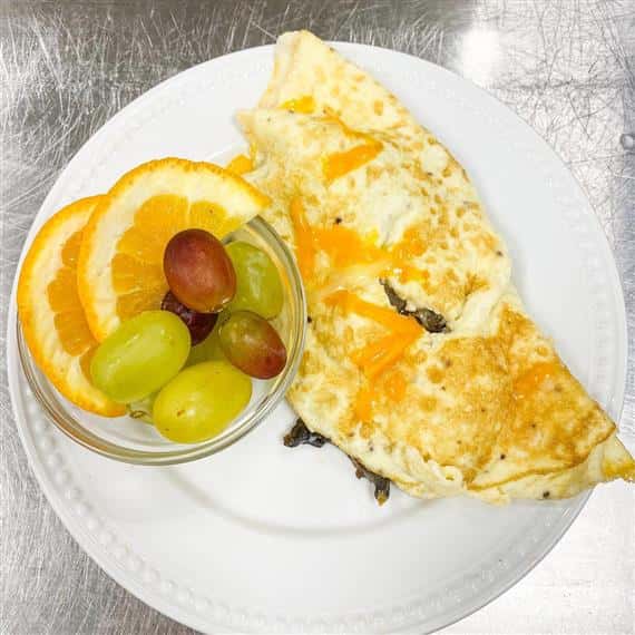 fruit cup with omelette