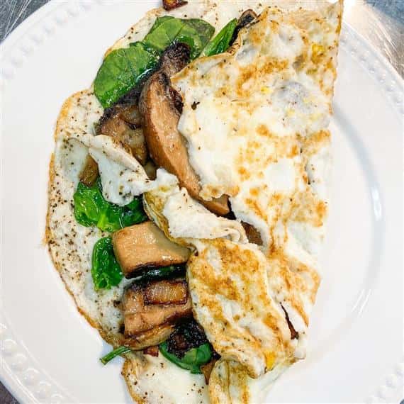 mushroom spinach omelette