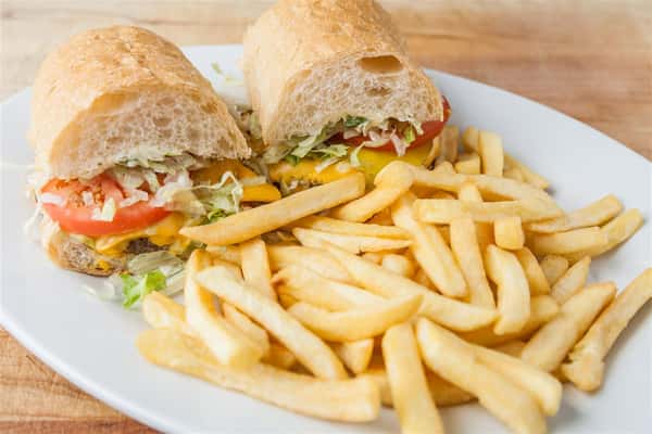 1/2 Hamburger Po-Boy Special