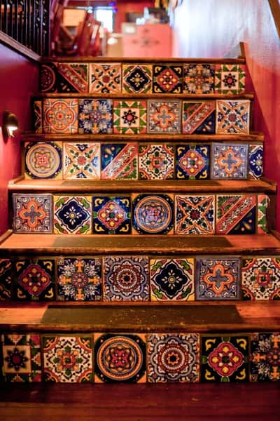 mexican tiles on stairs